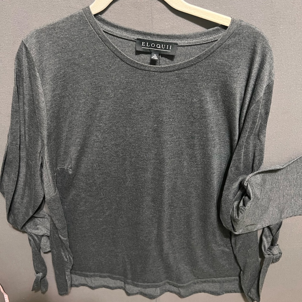 Eloquii Charcoal Long Sleeve T shirt